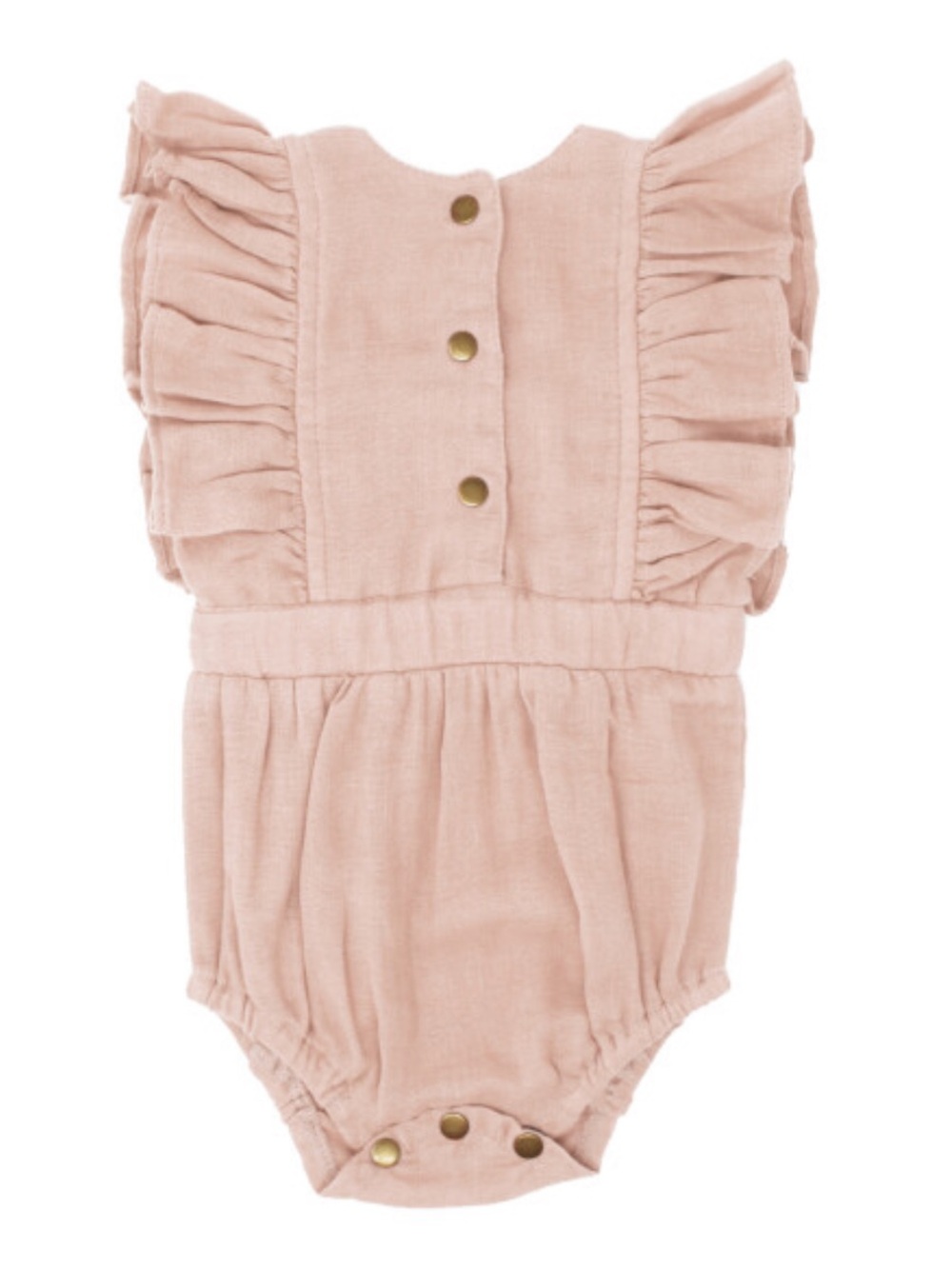 9-12m NWT L'ovedbaby Girls Organic Muslin Ruffle Bodysuit-Rosewater Pink